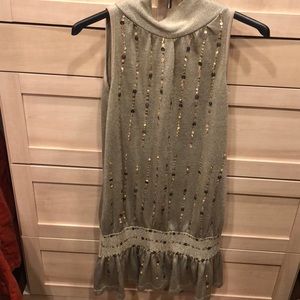 GREEN SPARKLE SEQUINS DRESS OR TOP SIZE M